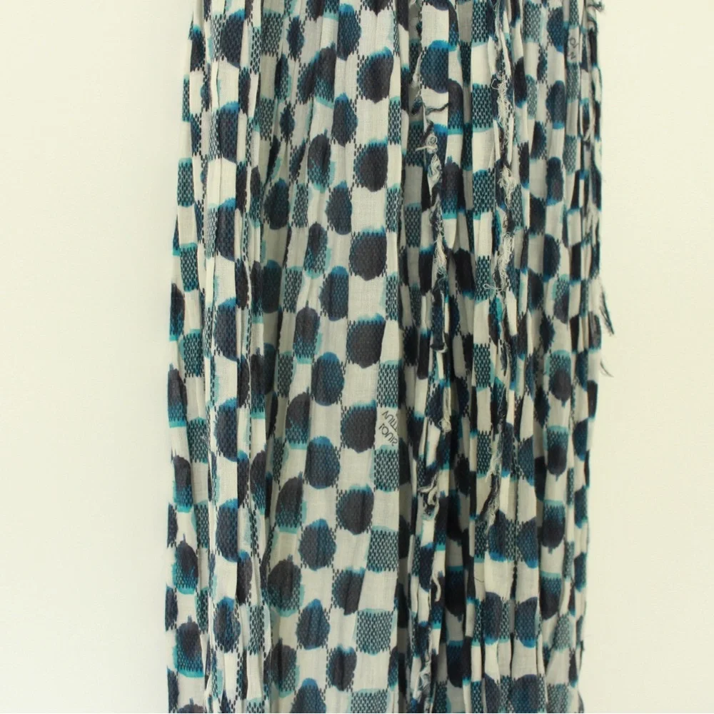 Louis Vuitton Blue and Black Checkered Scarf